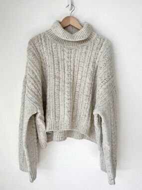 Chunky Knit Cream Toteme Designer Sweater Wool